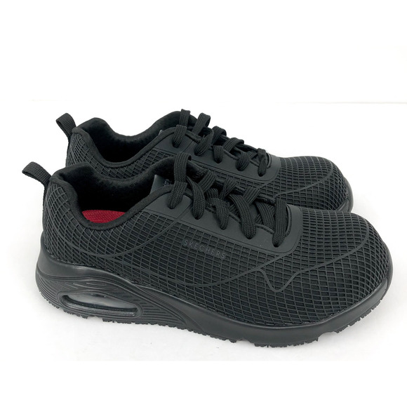 Skechers Work Womens Uno Deloney Shoes US 5.5 Black Comp Toe NMT SR EH NIB - Picture 2 of 10